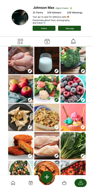 Eatsoon app showing user profile and culinary journey features