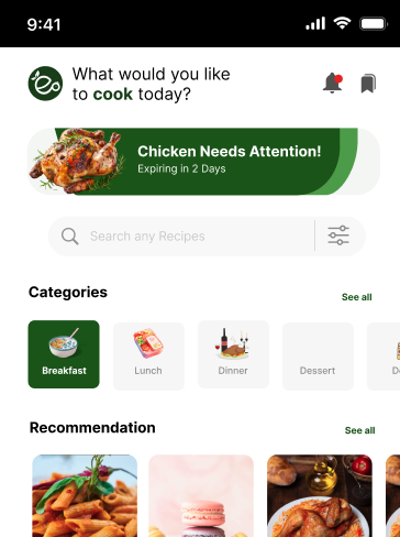 Eatsoon app notification screen showing food expiry alerts